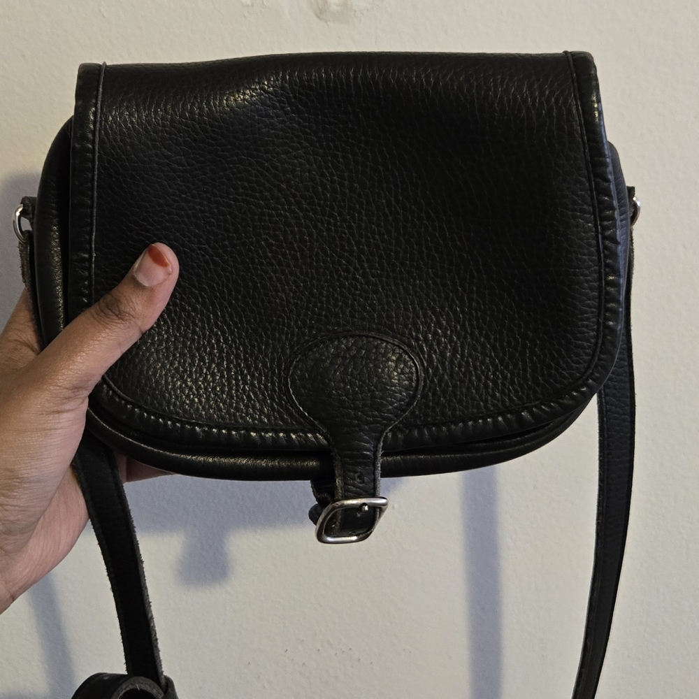 Black Leather Bag - Crossbody (handmade)
